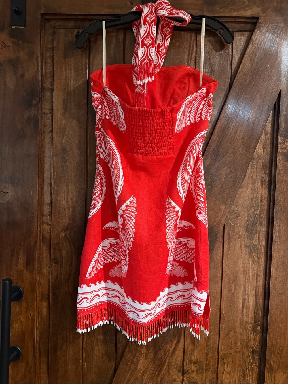 FARM Rio Majestic Coconut Tree Red Linen Dress - Picture 6 of 8